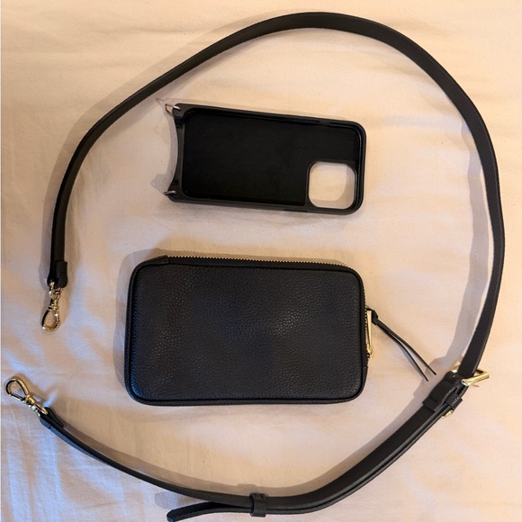 Bandolier Black Crossbody Phone Case for iPhone 13 + Expanded Pouch - Picture 4 of 6
